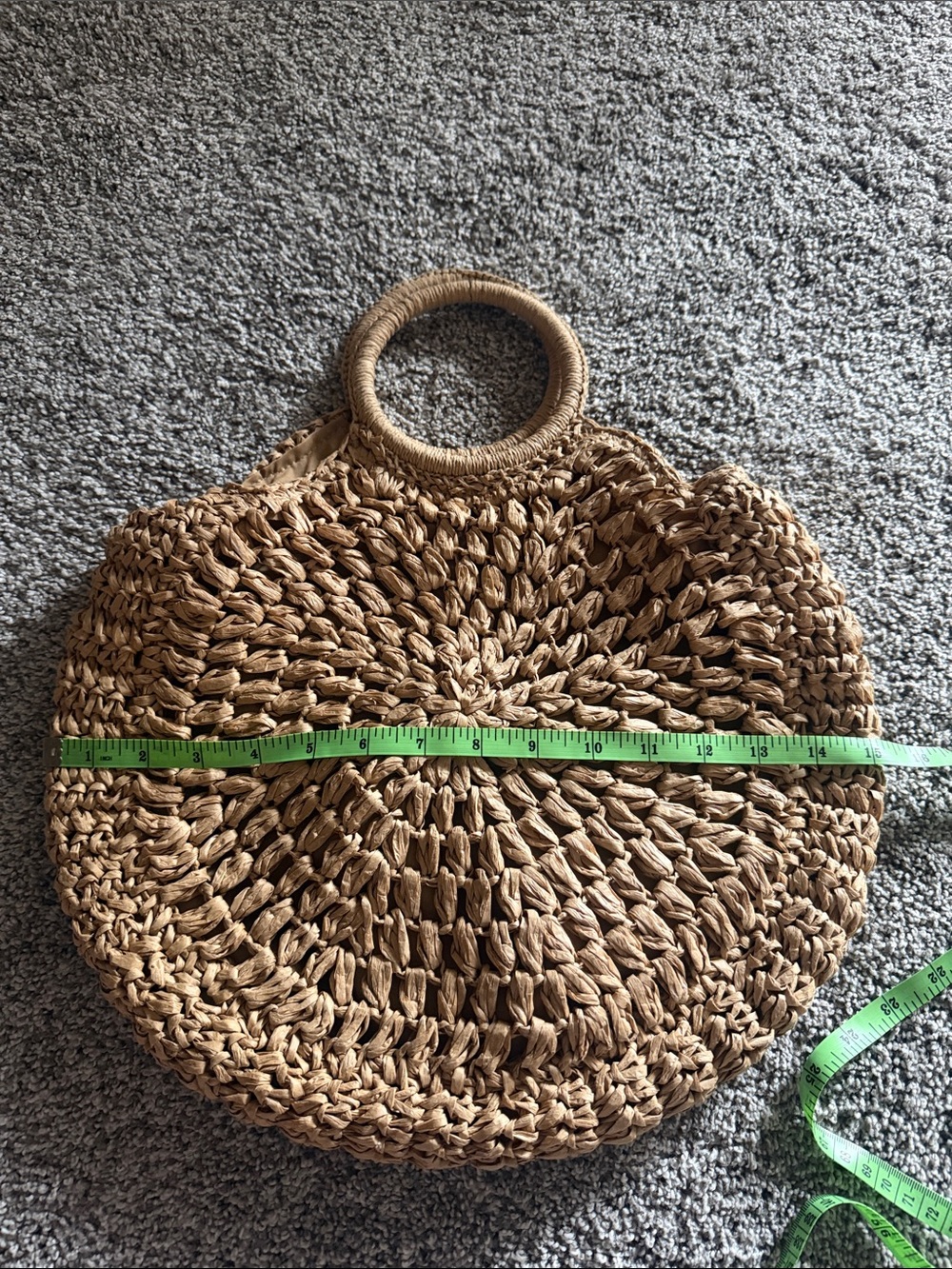 Source Unknown Round Woven Tote in Natural Tan - Picture 4 of 5